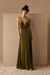 Velour Dress - Olive Green