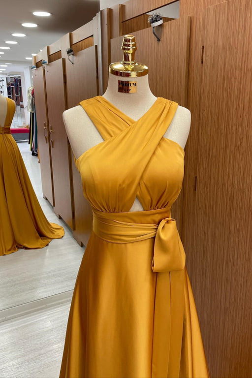 On Sale: Elegant Straps A-Line Long Prom Dress With Halter