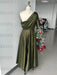 One-shoulder A-line Princess Dress with Ruffles for the Mother of the Bride