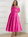 One-shoulder A-line Princess Dress with Ruffles for the Mother of the Bride