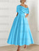 One-shoulder A-line Princess Dress with Ruffles for the Mother of the Bride