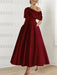 One-shoulder A-line Princess Dress with Ruffles for the Mother of the Bride