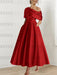 One-shoulder A-line Princess Dress with Ruffles for the Mother of the Bride