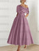 One-shoulder A-line Princess Dress with Ruffles for the Mother of the Bride