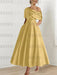 One-shoulder A-line Princess Dress with Ruffles for the Mother of the Bride