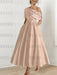 One-shoulder A-line Princess Dress with Ruffles for the Mother of the Bride