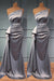 One Shoulder Beadings Prom Dress With Belts - Shiny Silver