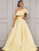 A-Line/Princess Sleeveless One-Shoulder Floor-Length Ruffles Satin Dresses - Prom Dresses