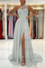 One-Shoulder Lace Appliques Prom Dress Long With Slit - Prom Dresses