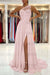 One-Shoulder Lace Appliques Prom Dress Long With Slit - Prom Dresses