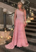One-Shoulder Long A-Line Chiffon Lace Evening Dresses with Beads - Prom Dresses