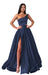 625. One Shoulder Long Slit Prom Dress