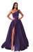 625. One Shoulder Long Slit Prom Dress