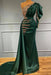 One Shoulder Mermaid Prom Dress in Dark Green