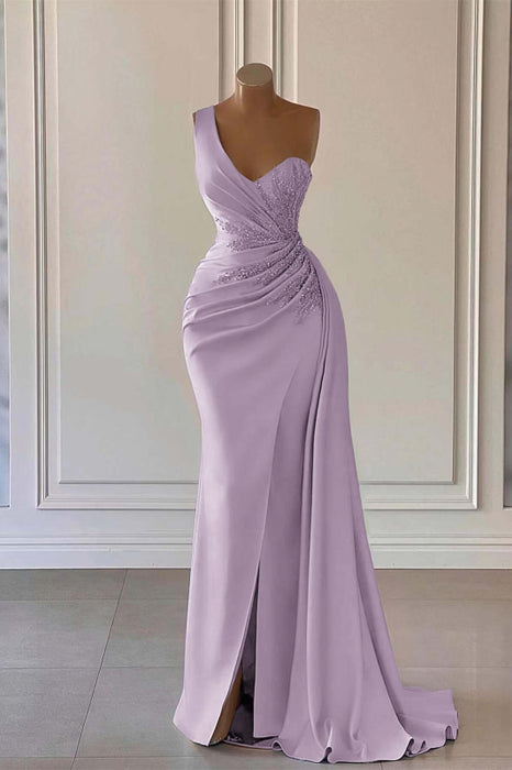 One-Shoulder Mermaid Prom Dress with Elegant Ruffles - Prom Dresses
