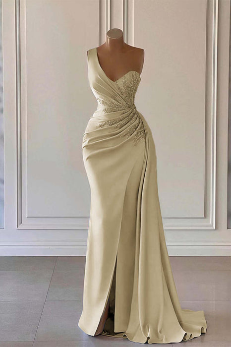 One-Shoulder Mermaid Prom Dress with Elegant Ruffles - Prom Dresses
