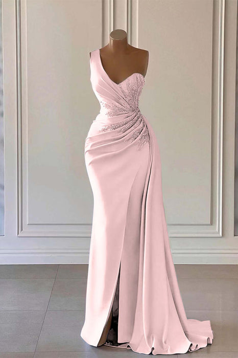 One-Shoulder Mermaid Prom Dress with Elegant Ruffles - Prom Dresses