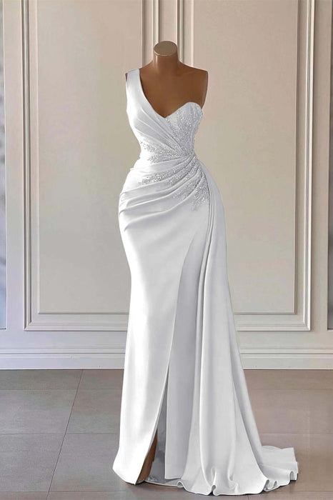 One-Shoulder Mermaid Prom Dress with Elegant Ruffles - Prom Dresses