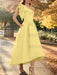 Canary one shoulder mikado mother of the bride dress with ruffle trim