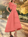 Coral one shoulder mikado mother of the bride dress with ruffle trim