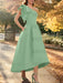 Dusty Sage one shoulder mikado mother of the bride dress with ruffle trim