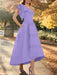 Light Purple one shoulder mikado mother of the bride dress with ruffle trim