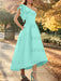 Light Sky Blue one shoulder mikado mother of the bride dress with ruffle trim