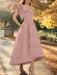 Mauve one shoulder mikado mother of the bride dress with ruffle trim