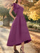 Mulberry one shoulder mikado mother of the bride dress with ruffle trim