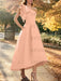 Salmon one shoulder mikado mother of the bride dress with ruffle trim