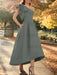 Silver Gray one shoulder mikado mother of the bride dress with ruffle trim