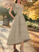 Taupe one shoulder mikado mother of the bride dress with ruffle trim