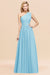 Bridelily Stylish One-shoulder Sleeveless Long Junior Bridesmaid Dresses Affordable