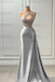 Sleeveless Strapless Silver Long Prom Dress with Pleated Beadings - Prom Dresses