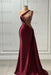 Sleeveless Strapless Burgundy Long Prom Dress with Pleated Beadings - Prom Dresses