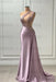 Sleeveless Strapless Dusty Pink Long Prom Dress with Pleated Beadings - Prom Dresses