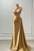 Sleeveless Strapless Gold Long Prom Dress with Pleated Beadings - Prom Dresses