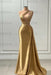 Sleeveless Strapless Gold Long Prom Dress with Pleated Beadings - Prom Dresses