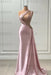 Sleeveless Strapless Pink Long Prom Dress with Pleated Beadings - Prom Dresses