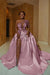 One Shoulder Satin Aline Wedding Dresses Front Slit Wedding Dresses with Train - wedding dresses