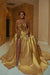 One Shoulder Satin Aline Wedding Dresses Front Slit Wedding Dresses with Train - wedding dresses