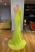 One Shoulder Sequins Mermaid Prom Dress With Long Sleeves