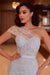 One Shoulder Beadings Evening Dress with High Split Sequins Sheath Prom Dress