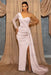 One Shoulder Sky Blue Sequin Evening Dress with Split - Prom Dresses