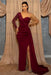 One Shoulder Sky Blue Sequin Evening Dress with Split - Prom Dresses