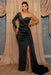 One Shoulder Sky Blue Sequin Evening Dress with Split - Prom Dresses