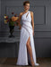 Sheath/Column One-Shoulder Sleeveless Beading Long Chiffon Dresses - Prom Dresses