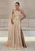 One-Shoulder Sleeveless Chiffon Evening Dresses Long with Side Slit - Prom Dresses