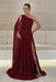 One-Shoulder Sleeveless Chiffon Evening Dresses Long with Side Slit - Prom Dresses