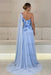 One-Shoulder Sleeveless Chiffon Evening Dresses Long with Side Slit - Prom Dresses